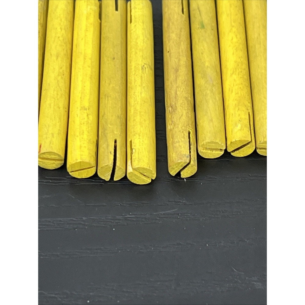Tinkertoy 22 Wooden Rods Yellow + 3 Orange Replacement Parts Lot Vintage - Picture 13 of 15